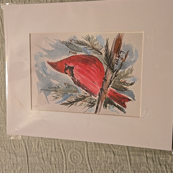 kate gary designs Other - Kate Gary Designs Original Watercolor Matted Cardinal Picture 8 x 10 Inches NEW